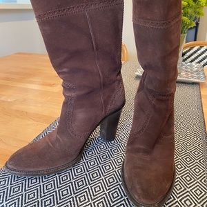 Gucci Brown suede Brogue Perforated boots 7.5